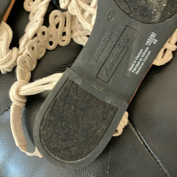 Size 6 American Eagle Outfitters women’s Cream Macramé Sandals - Picture 7 of 12